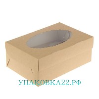 Крафт коробочка с окном №13 (25*17*10 см)