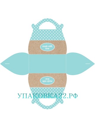 Подарочная коробочка "Горошек голубой"(саквояж) Подарочная коробочка "Горошек голубой"(саквояж)