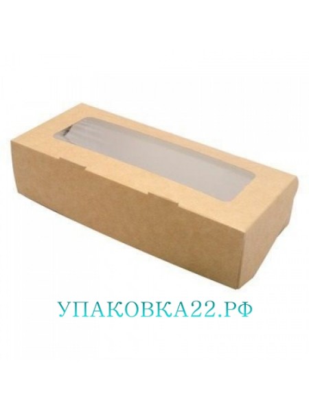Крафт коробочка с окном-0 (16,5*7*4 см) Крафт коробочка с окном-0 (16,5*7*4 см)