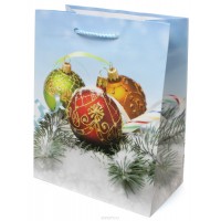 Крафт пакет с ручками (принт)-7  (24*33 дно 8 см)
